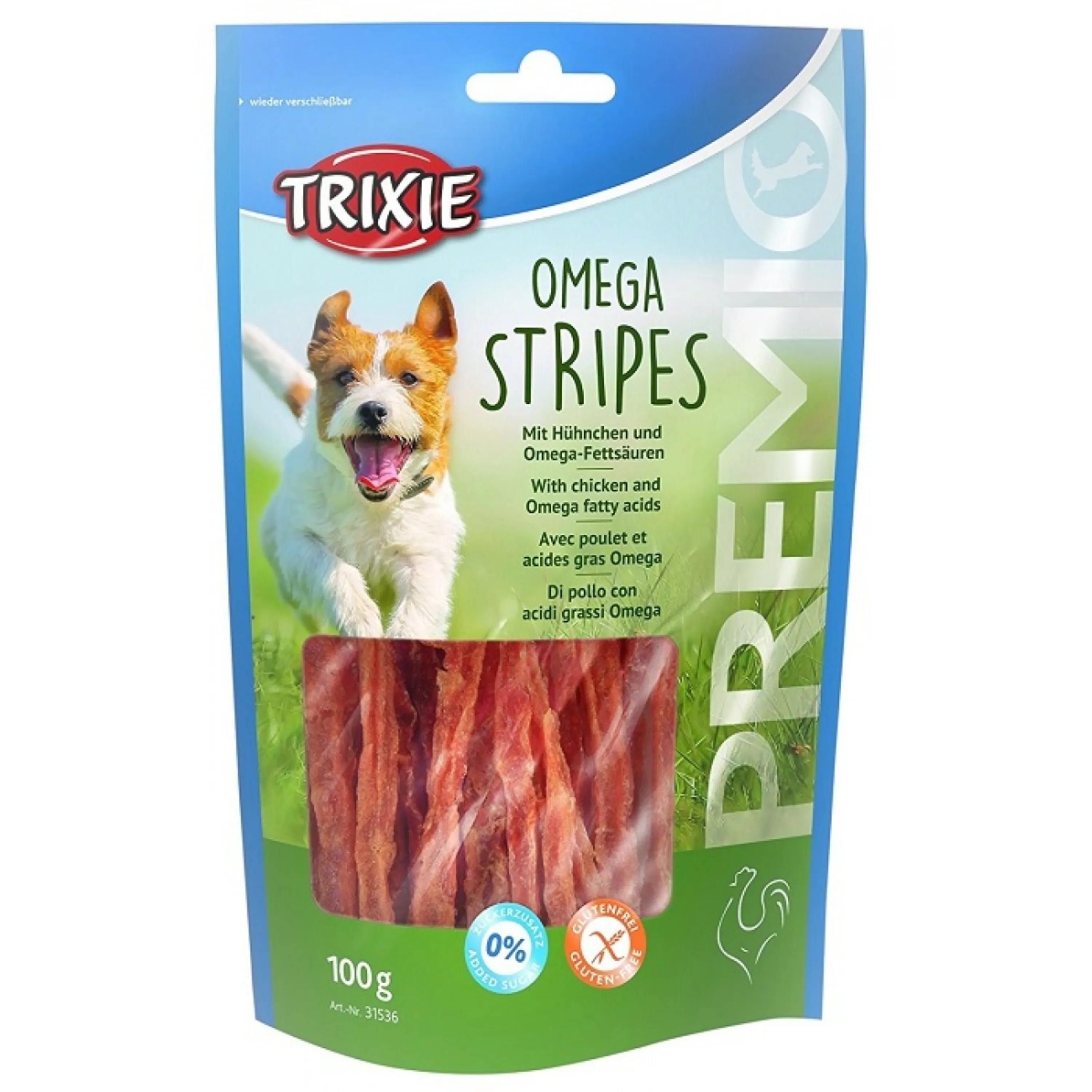 تشویقی سگ تریکسی استریپ مرغ حاوی امگا3 و امگا6 تشویقی سگ تریکسی استریپ مرغ حاوی امگا3 و امگا6